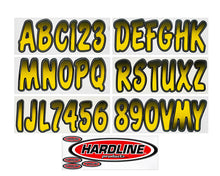 Load image into Gallery viewer, Hardline Boat Lettering Registration Kit 3 in. - 200 Yellow/Black