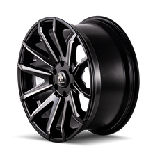 Load image into Gallery viewer, Mayhem 8109 Crossfire 22x9.5 / 6x114.3 BP / 18mm Offset / 78.3mm Hub Black w/ Milled Spokes Wheel