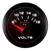 Load image into Gallery viewer, Autometer Phantom II 52.4mm Short Sweep Electronic 8-18 Volts Voltmeter Gauge