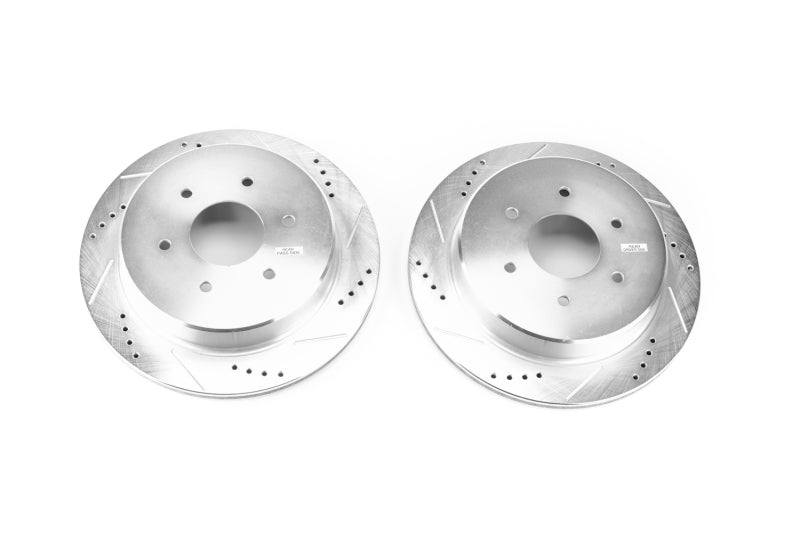 Power Stop 17-18 Nissan Titan Rear Evolution Drilled & Slotted Rotors - Pair