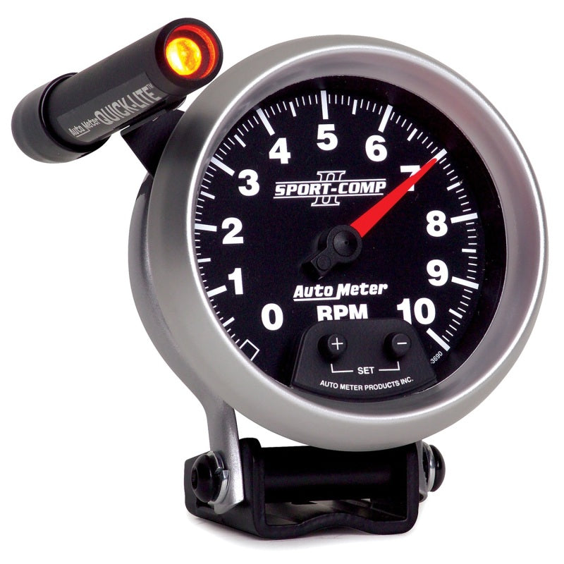 Autometer Sport-Comp II Quick Lite 3 3/4in 10K RPM Pedestal Tachometer