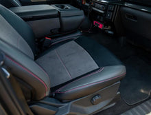 Load image into Gallery viewer, PRP 2021+ Ford 150/ 2023+ SuperDuty Front Seat Covers (Pair) - Black w/ Red Stich