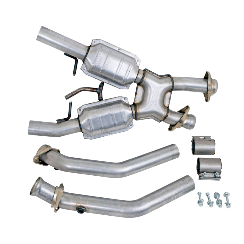 BBK 86-93 Mustang 5.0 High Flow X Pipe With Catalytic Converters - 2-1/2