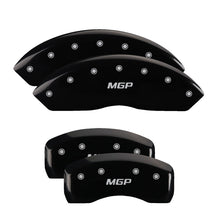 Load image into Gallery viewer, MGP 4 Caliper Covers Engraved Front Block/Challenger Engraved Rear Vintage Style/RT Blk fnsh slvr ch