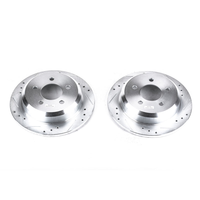 Power Stop 93-98 Jeep Grand Cherokee Rear Evolution Drilled & Slotted Rotors - Pair