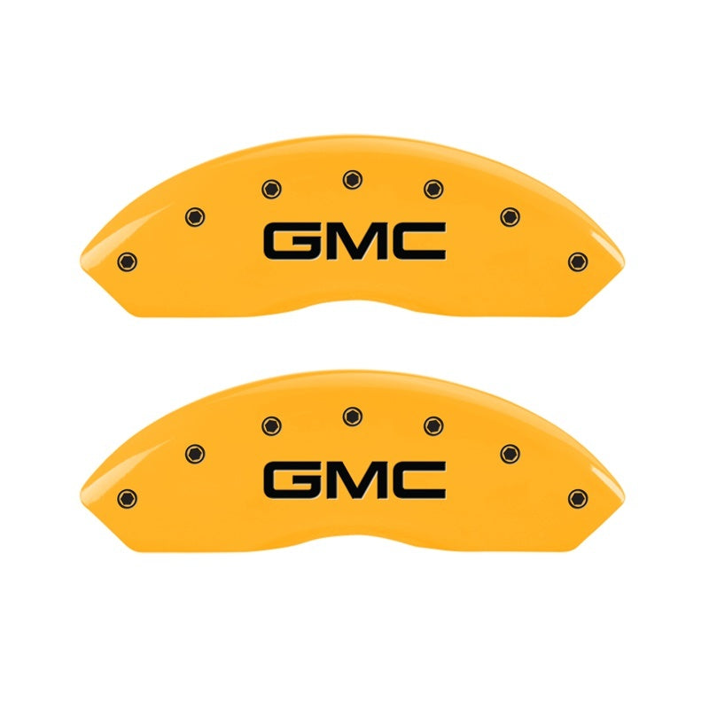 MGP 2 Caliper Covers Engraved Front GMC Yellow Finish Black Characters 1997 GMC Yukon