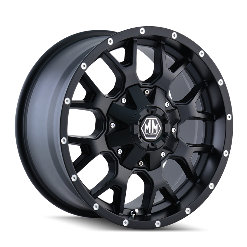 Mayhem 8015 Warrior 22x12 / 8x165.1 BP / -44mm Offset / 130.8mm Hub Matte Black Wheel