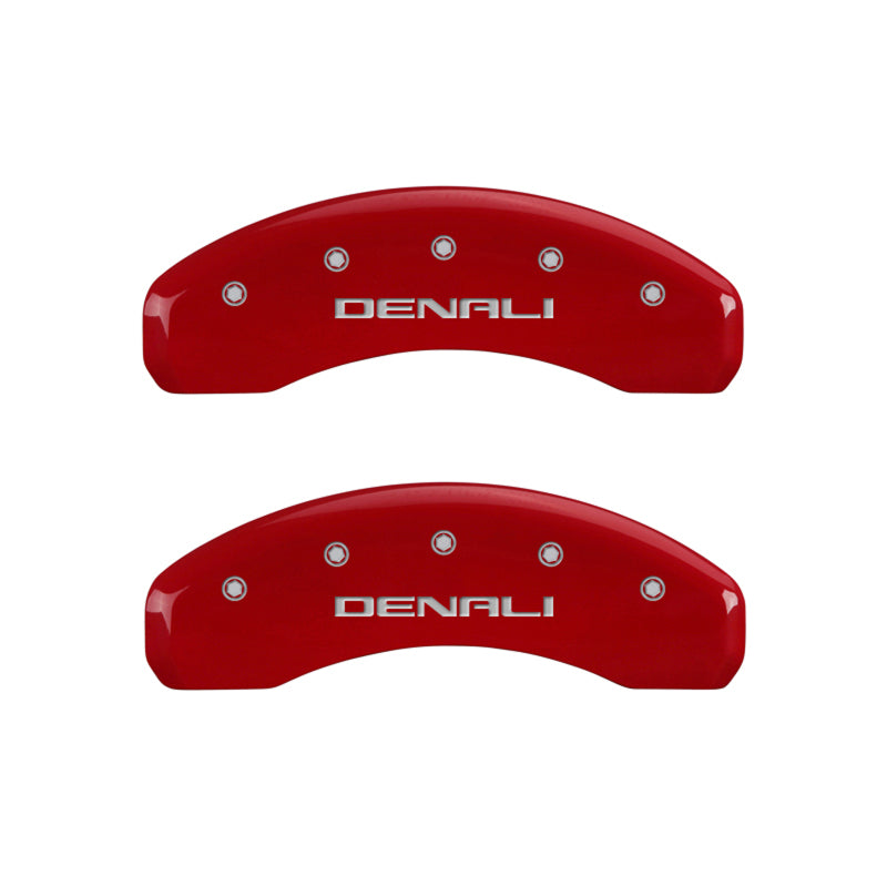 MGP 4 Caliper Covers Engraved Front & Rear Denali Red finish silver ch