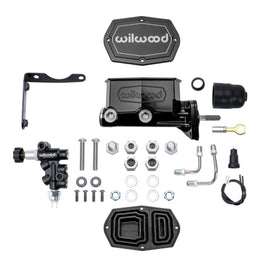 Wilwood MOPAR Compact Tandem M/C Kit w/ P-Valve & Pushrod 1in Bore - Black