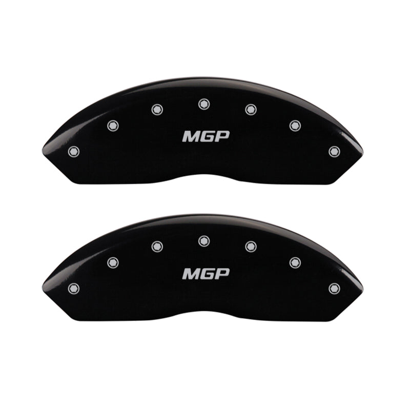 MGP 4 Caliper Covers Engraved Front & Rear MGP Black Finish Silver Char 2019 Subaru Crosstrek