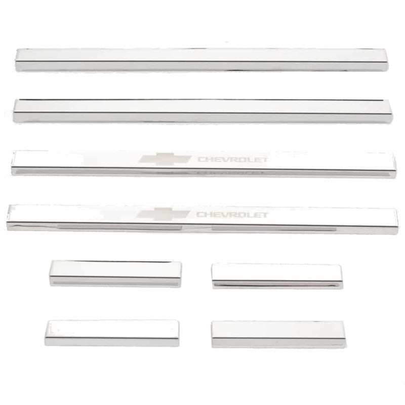 Putco 14-18 Chevy Silv LD - Double Cab w/ CHEVROLET Etching (8pcs) SS Door Sills