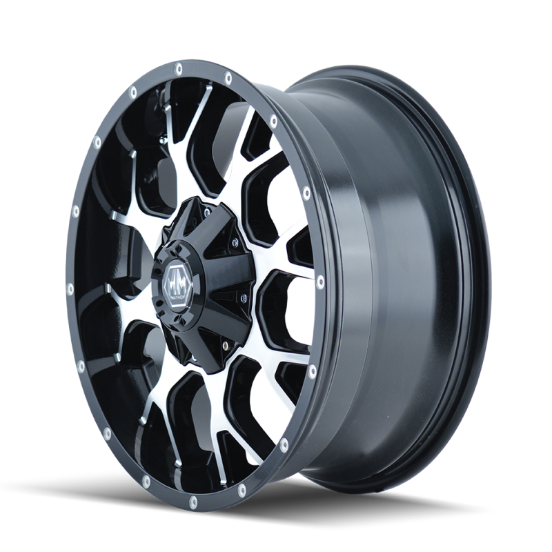 Mayhem 8015 Warrior 17x9 / 5x114.3 BP / 18mm Offset / 87mm Hub Black/Machined Face Wheel