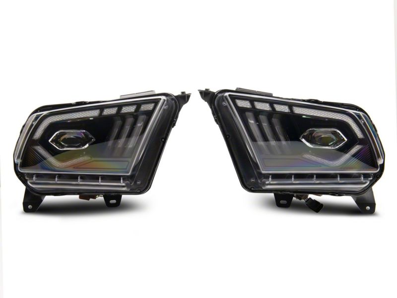 Raxiom 10-12 Ford Mustang w/ Factory Halogen LED Projector Headlights- Blk Housing (Clear Lens)