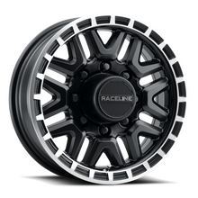 Load image into Gallery viewer, Raceline 953BM Krank 16x6in / 6x139.7 BP / 0mm Offset / 4.25mm Bore - Black &amp; Machined Wheel