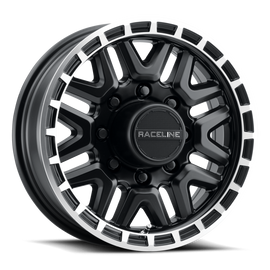 Raceline 953BM Krank 16x6in / 8x165.1 BP / 0mm Offset / 4.90mm Bore - Black & Machined Wheel