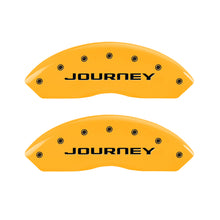 Load image into Gallery viewer, MGP 4 Caliper Covers Engraved Front &amp; Rear With out stripes/Journey Yellow finish black ch