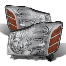 Load image into Gallery viewer, Xtune Nissan Titan 04-14 / Armada 04-07 OEM Amber Head Lights Set Chrome HD-JH-NTI04-AM-C