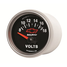 Load image into Gallery viewer, Autometer GM Bowtie Black 2-1/16 Voltmeter 8-18V