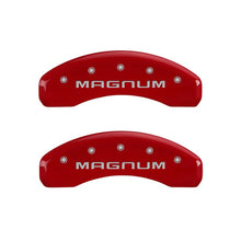 Load image into Gallery viewer, MGP 4 Caliper Covers Engraved Front &amp; Rear Magnum Red finish silver ch