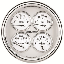 Load image into Gallery viewer, AutoMeter Gauge Quad 5in. 240 Ohm(e) to 33 Ohm(f) Elec Old Tyme White II