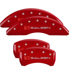 Load image into Gallery viewer, MGP 4 Caliper Covers Engraved Front &amp; Rear 15-23 Ford Mustang Yellow Finish Black Saleen Logo